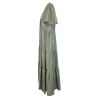 PRET A PORTER VENEZIA abito donna lungo quadretti vichy bianco/verde art SUSHI 100% cotone MADE IN ITALY