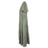 PRET A PORTER VENEZIA long woman dress white / green vichy checks art SUSHI 100% cotton MADE IN ITALY