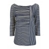 CORTE DEI GONZAGA t-shirt donna righe blu/bianco art 2101 1R 1300 E1637 95% cotone 5% elastan