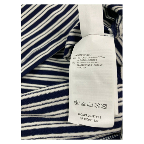 CORTE DEI GONZAGA blue / white striped woman t-shirt art 2101 1R 1300 E1637 95% cotton 5% elastane