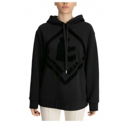 MEIMEIJ women's sweatshirt brushed over with black hood with bear print mod M1YZA1 MADE IN ITALY