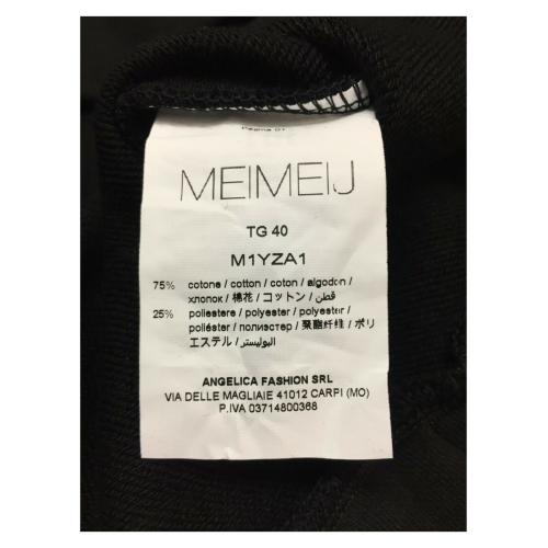 MEIMEIJ women's sweatshirt brushed over with black hood with bear print mod M1YZA1 MADE IN ITALY