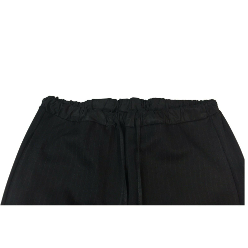 MEIMEIJ pantalone donna tessuto scuba gessato nero mod M1YC01 MADE IN ITALY