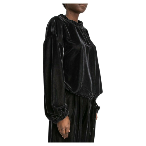 MEIMEIJ blusa donna velluto grigio over mod M1YS02 MADE IN ITALY