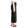 MEIMEIJ wide black faux leather woman trousers M1YD03 MADE IN ITALY
