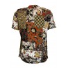 GMF 965 camicia uomo mezza manica fantasia patchwork art T3-3842 911285/01