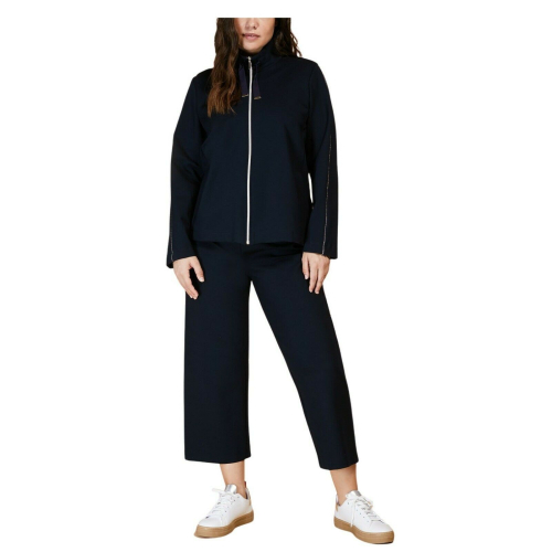 PERSONA by Marina Rinaldi pantalone donna cropped punto milano blu art 13.1783091 ORLO