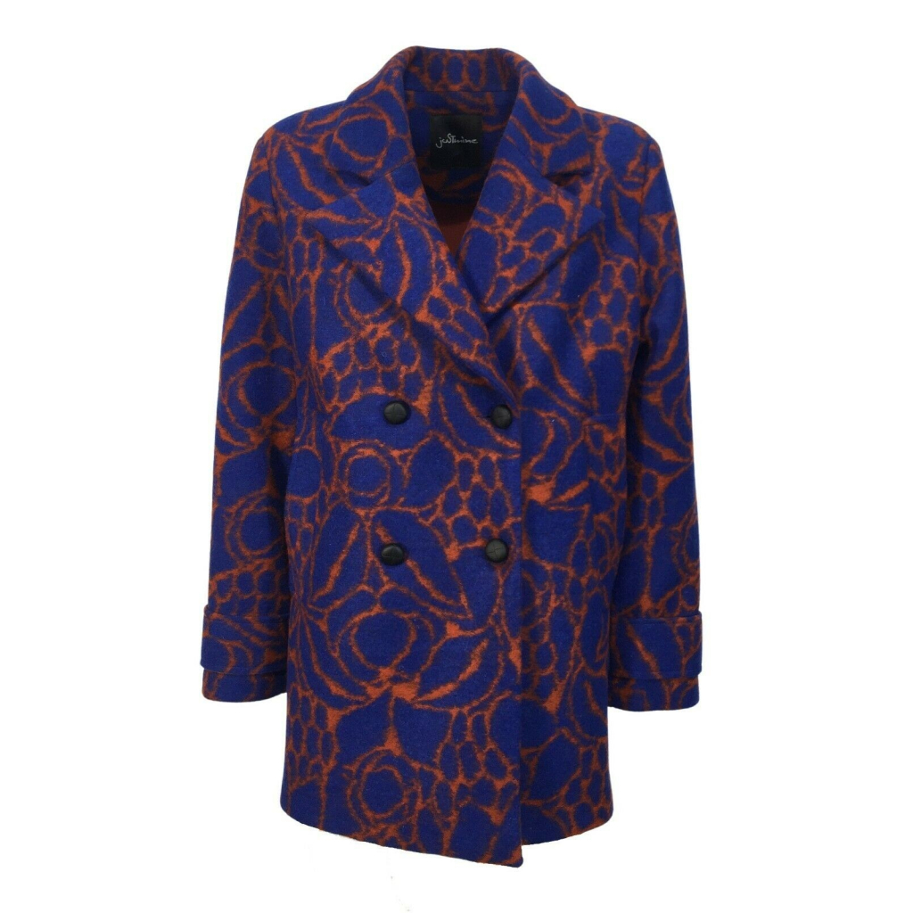 JUSTMINE jacket woman double-breasted bluette / rust art F1134943 CABAN DECò MADE IN ITALY