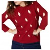 PERSONA by Marina Rinaldi women's sweater in ecru graphic inlay round neck 13.1363231 ALCESTE