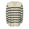 SEMICOUTURE maglia donna panna righe antracite art Y1WG10 SEPHORA MADE IN ITALY