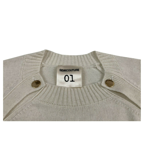 SEMICOUTURE maglia donna panna righe antracite art Y1WG10 SEPHORA MADE IN ITALY