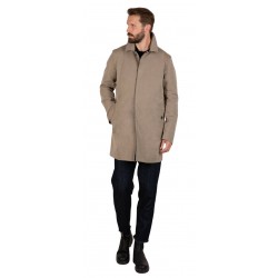 L’IMPERMEABILE giaccone uomo corto car coat beige cotone BRANDO FR PEACH COT MADE IN ITALY