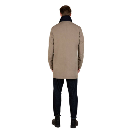 L’IMPERMEABILE giaccone uomo corto car coat beige cotone BRANDO FR PEACH COT MADE IN ITALY