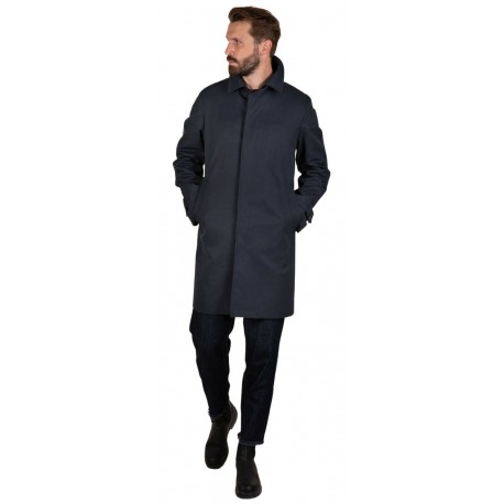 L’IMPERMEABILE men's coat blue waterproof cotton car coat art MARTIN + I NEW GAB SO MADE IN ITALY