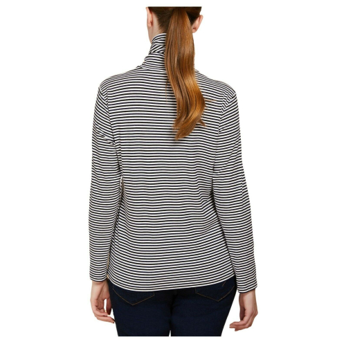 PERSONA by Marina Rinaldi line N.O.W woman turtleneck white / blue / black / lurex lines art 13.7944011 BACKPACK