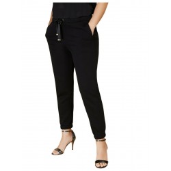 PERSONA by Marina Rinaldi women's black brushed fleece trousers art.13.1783101 OCRA MADE IN ITALY