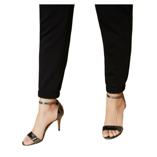 PERSONA by Marina Rinaldi pantalone donna felpa garzata nero art.13.1783101 OCRA MADE IN ITALY
