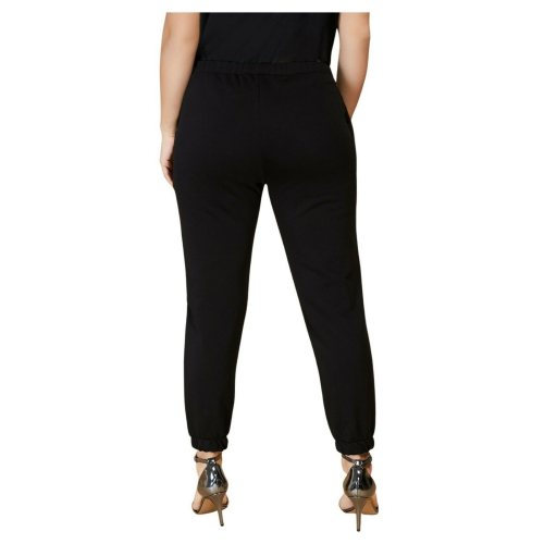 PERSONA by Marina Rinaldi pantalone donna felpa garzata nero art.13.1783101 OCRA MADE IN ITALY