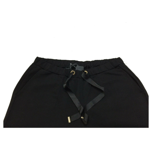 PERSONA by Marina Rinaldi pantalone donna felpa garzata nero art.13.1783101 OCRA MADE IN ITALY