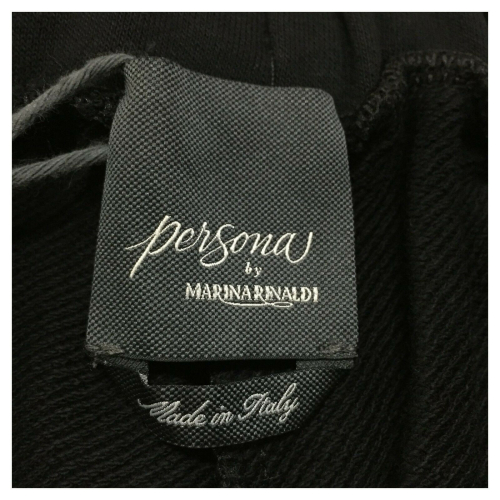 PERSONA by Marina Rinaldi pantalone donna felpa garzata nero art.13.1783101 OCRA MADE IN ITALY