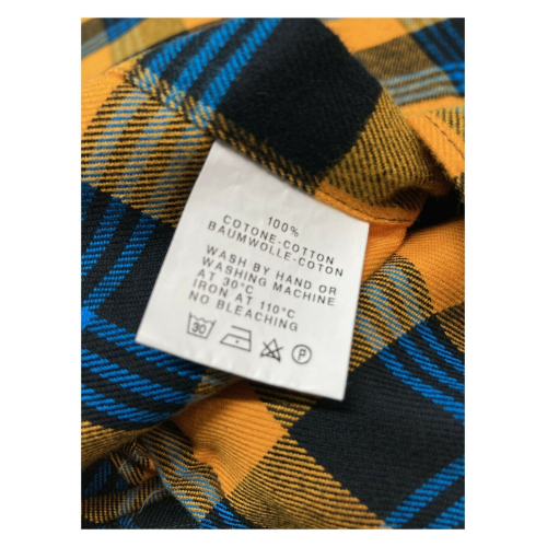 GMF 965 camicia uomo flanella con taschino quadri giallo/bluette  mod SP 327 912341/02 100% cotone