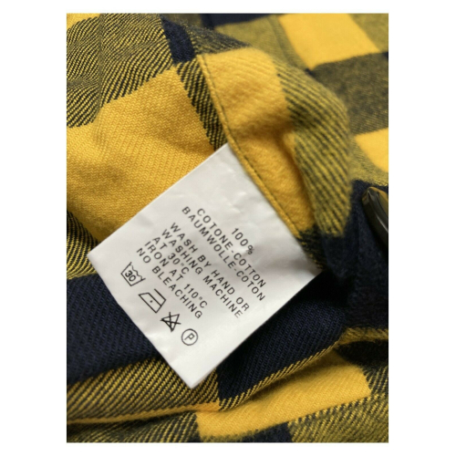 GMF 965 man yellow / blue checked flannel shirt mod SP327 912352/04 100% cotton