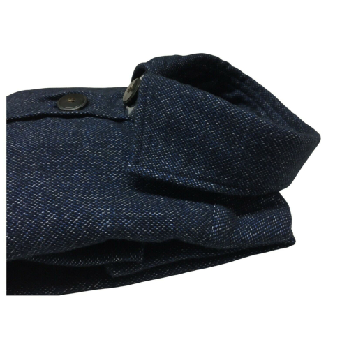 GMF 965 camicia uomo flanella pesante blu melange SP353 912308/06 100% cotone