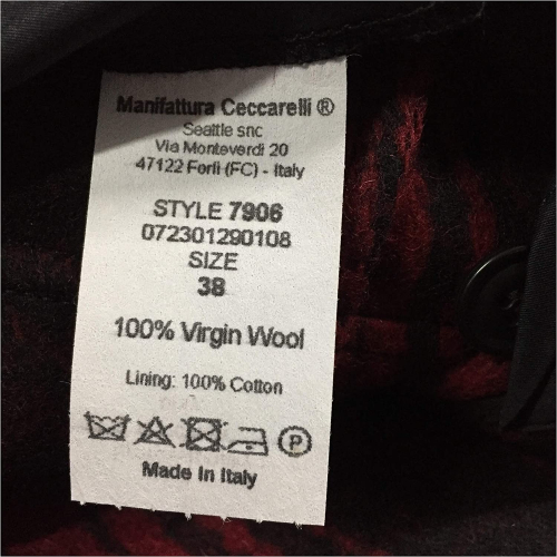 MANIFATTURA CECCARELLI Gilet Uomo Panno casentino Quadri Rosso/Nero 7906-WD Miner Vest Made in Italy
