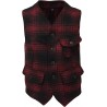 MANIFATTURA CECCARELLI Men's Vest Casentino cloth Red / Black Checks 7906-WD Miner Vest Made in Italy