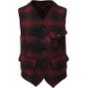 MANIFATTURA CECCARELLI Men's Vest Casentino cloth Red / Black Checks 7906-WD Miner Vest Made in Italy