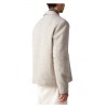 ELVINE man jacket in undyed Wool with beige chevron pattern art 330335 RHETT