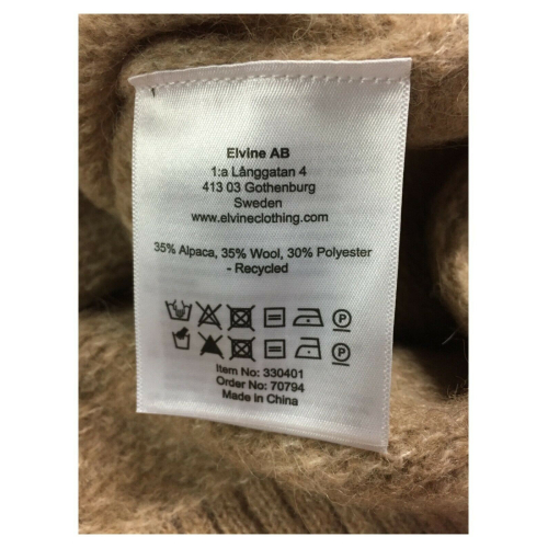 ELVINE maglia uomo girocollo art 330401 KRUZE 35% alpaca 35% lana 30% poliestere riciclato