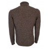 FERRANTE Brown turtleneck sweater with English rib 46U28802 MADE IN ITALY