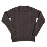 FERRANTE Brown turtleneck sweater with English rib 46U28802 MADE IN ITALY