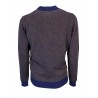 FERRANTE Men's crewneck sweater 46U36502 dark brown vanisè processing MADE IN ITALY