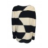 PERSONA by Marina Rinaldi maglia donna nero/ecru girocollo art 13.1364211 ARIA MADE IN ITALY