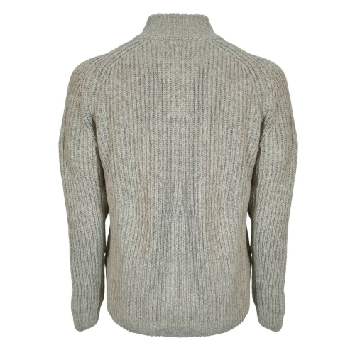 FERRANTE Maglia uomo con zip baby alpaca grigio perla art 46U36004 MADE IN ITALY