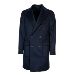 NATU' Cappotto UOMO doppio petto BLU 100% cachemire 211203NA2100 MADE IN ITALY