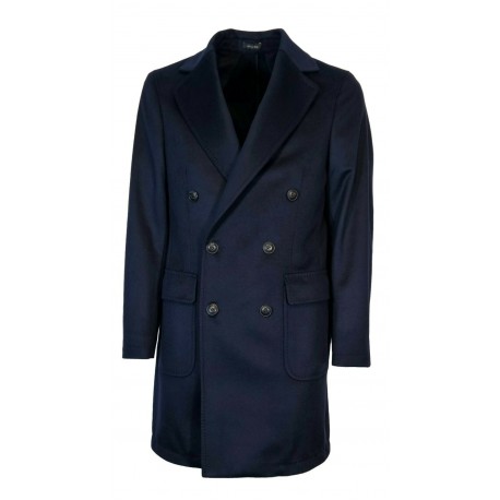 NATU' BLUE double-breasted MAN coat 100% cashmere 211203NA2100 MADE IN ITALY