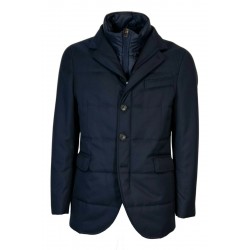 FABIO BALDAN Blue Padded jacket with detachable bib art 211301NA10 65% polyester 35% viscose
