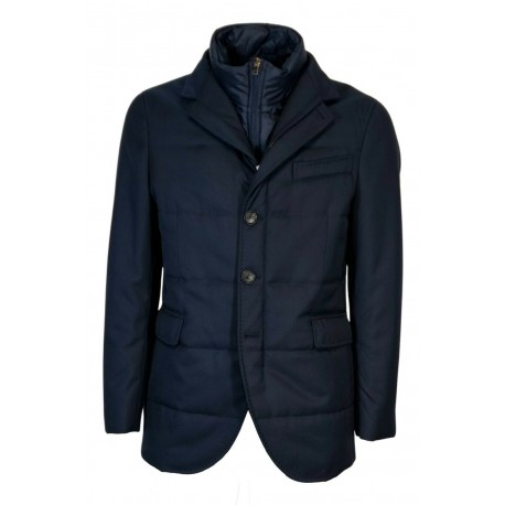 FABIO BALDAN Blue Padded jacket with detachable bib art 211301NA10 65% polyester 35% viscose