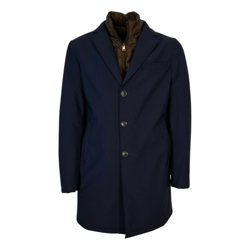 FABIO BALDAN Coat with detachable bib art. 211407NA50 blue MADE IN ITALY