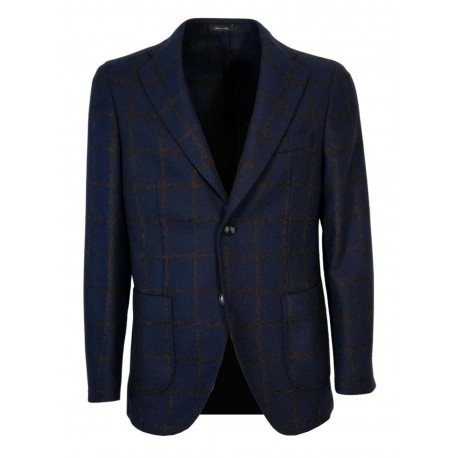 FABIO BALDAN single-breasted jacket 2 buttons slim dark blue square 211171SNA1011 MADE IN ITALY