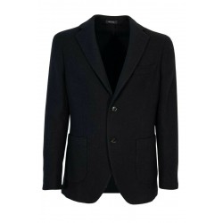 FABIO BALDAN Slim single-breasted jacket with 2 buttons art. 211171SNA1013 black cotton / wool MADE IN ITALY