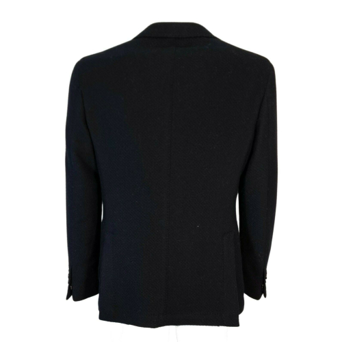 FABIO BALDAN Slim single-breasted jacket with 2 buttons art. 211171SNA1013 black cotton / wool MADE IN ITALY