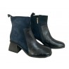 17.25 low boot woman blue side zip bi-material leather / suede art JE05 100% leather MADE IN ITALY