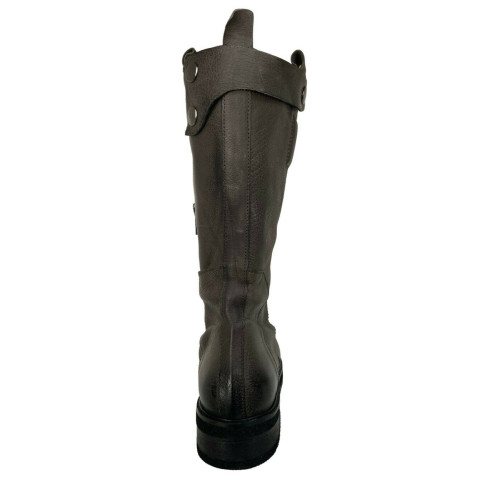 17.25 women's boot with side zip charcoal art IBA25 100% leather MADE IN ITALY