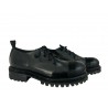 17.25 black lace-up woman shoe bi-material leather / split ST.MORITZ art BAR 20 MADE IN ITALY