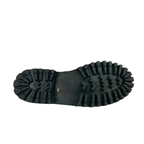 17.25 scarpa donna allacciata nera bimateriale pelle/crosta ST.MORITZ art BAR 20 MADE IN ITALY