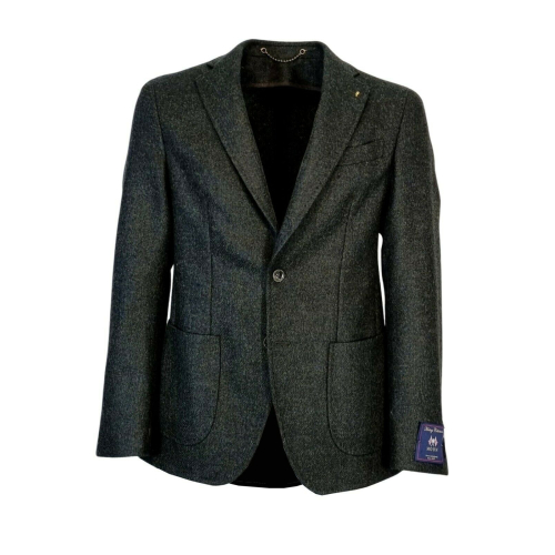 CAESAR Giacca uomo sfoderata verde art. 670016 var 48 tessuto 100% lana Shetland Abraham Moon MADE IN ENGLAND